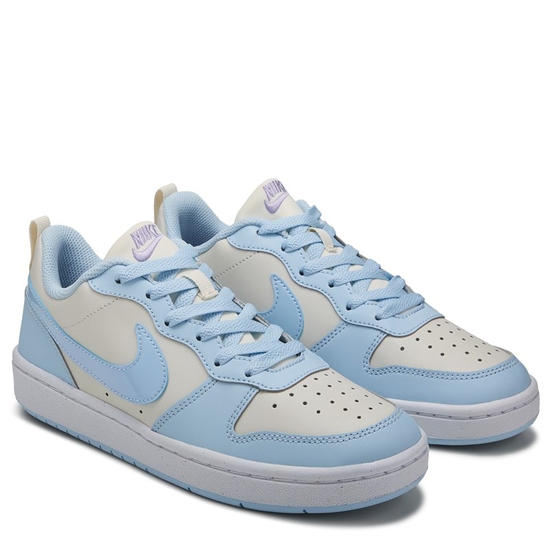 Nike Kids' Court Borough Recraft Low Top Sneaker Big Kid Shoes (Blue/Irridescent) - Size 4.5 M