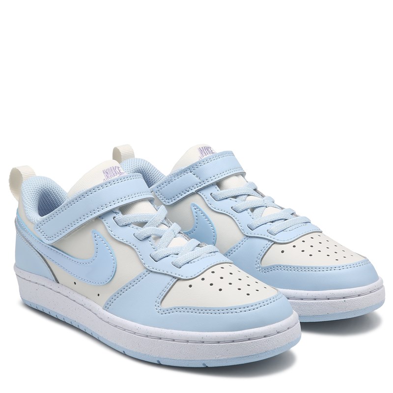 Nike Kids' Court Borough Recraft Low Top Sneaker Little Kid Shoes (Blue/Irridescent) - Size 1.5 M
