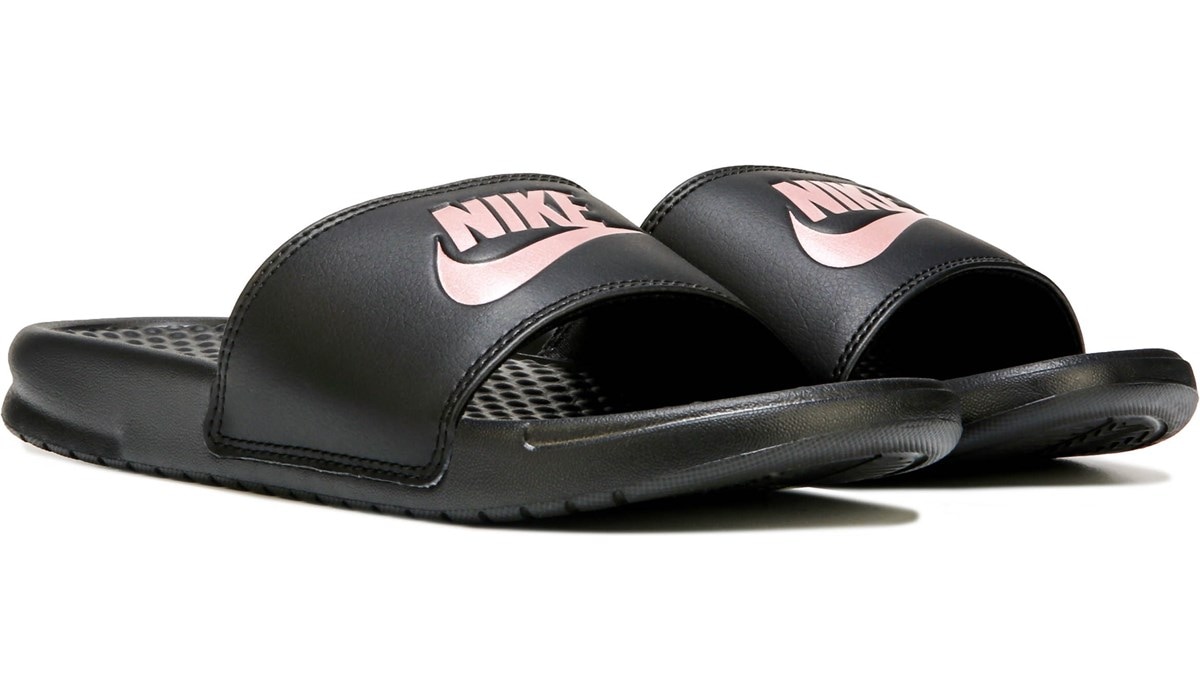 nike benassi slides rose