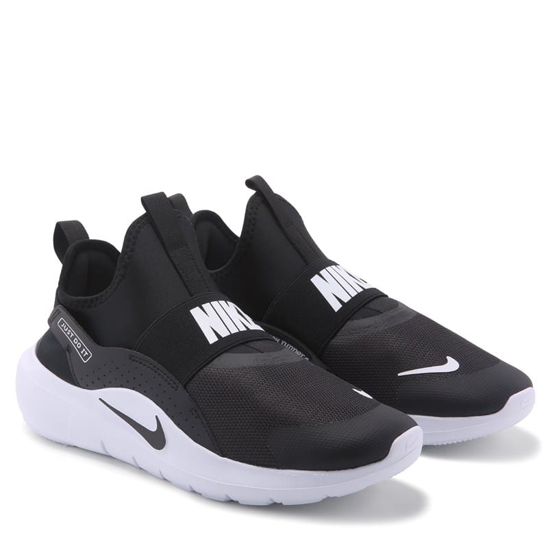 Nike Kids' Flex Runner 4 Slip On Running Shoe Big Kid Shoes (Black/White) - Size 6.0 M