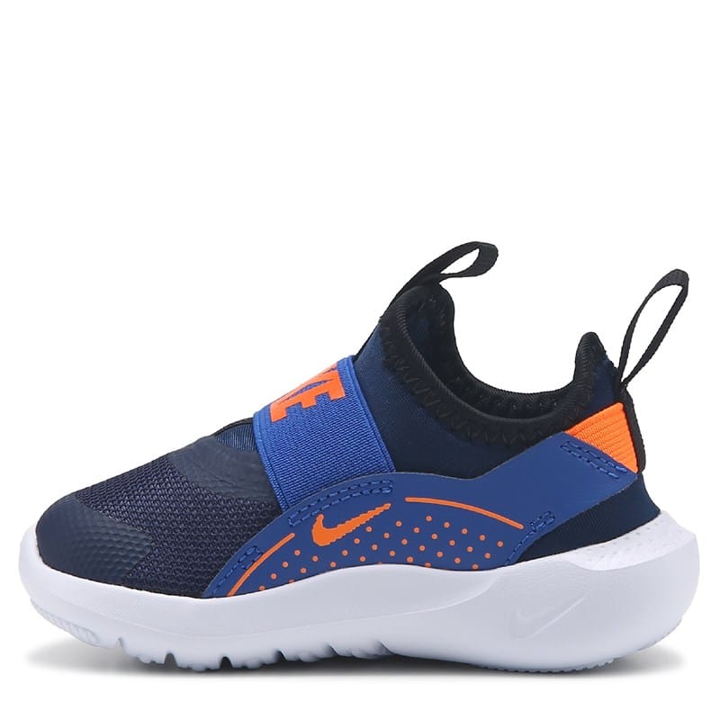 Nike Kids' Flex Runner 4 Slip On Running Shoe Toddler Shoes (Navy/Orange) - Size 6.0 M