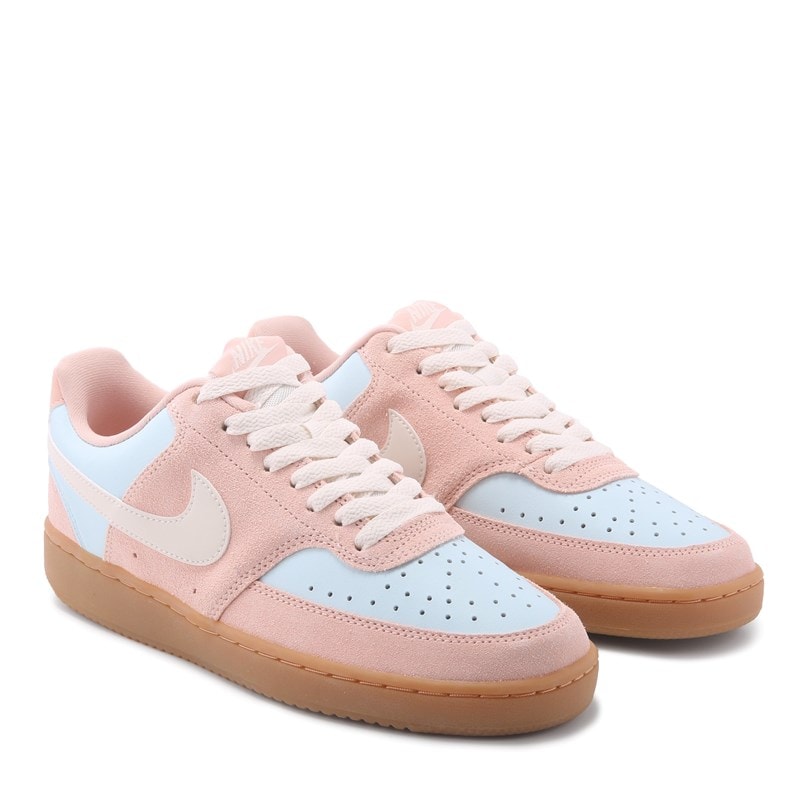 Nike Women's Court Vision Low Sneakers (Pink/Blue/Gum) - Size 5.5 M