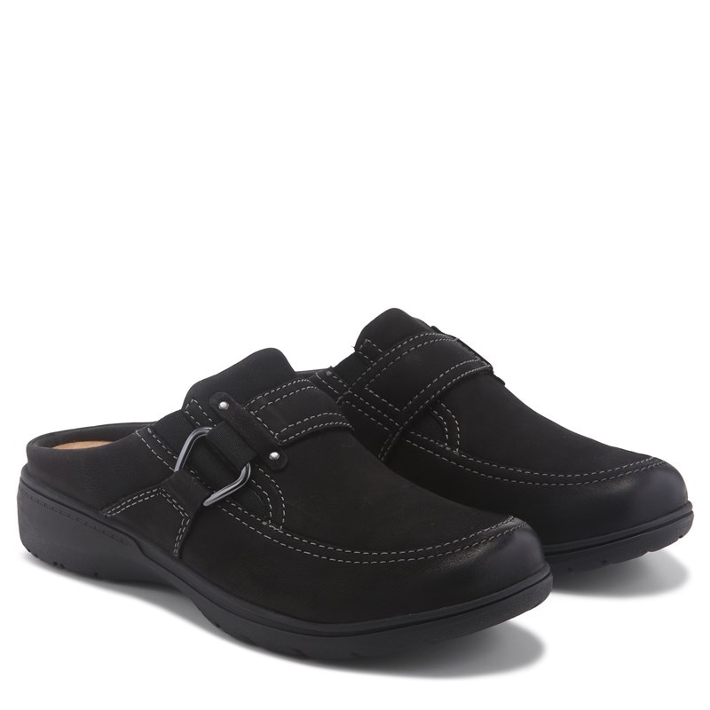 Clarks Women's Carleigh Viola Slip On Clog Shoes (Black Suede) - Size 10.0 M