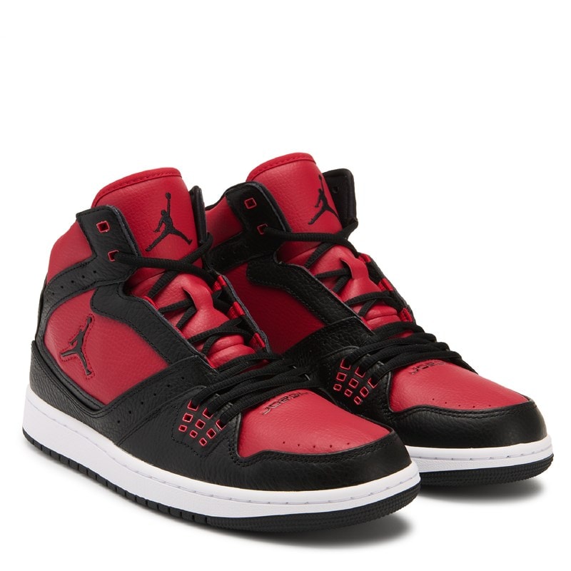 Jordan Men's 1 Flight Mid Sneakers (Black/Red) - Size 7.5 M