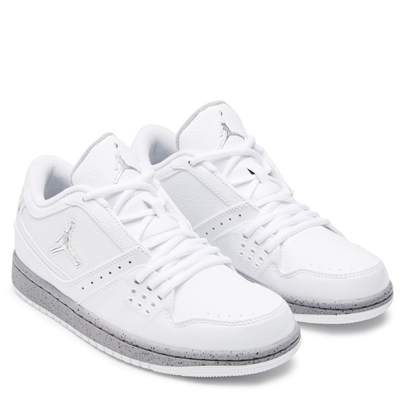 Jordan Men's 1 Flight Low Sneakers (White/Grey) - Size 7.5 M