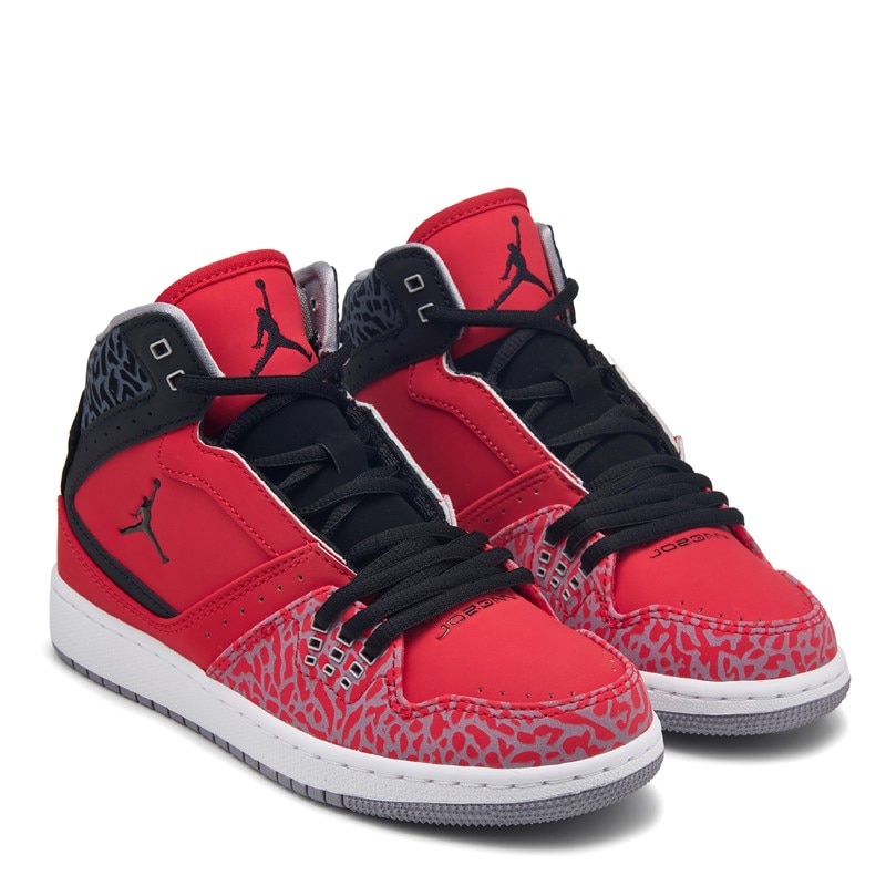 Jordan Kids' 1 Flight Mid Sneaker Big Kid Shoes (Black/Red) - Size 6.5 M