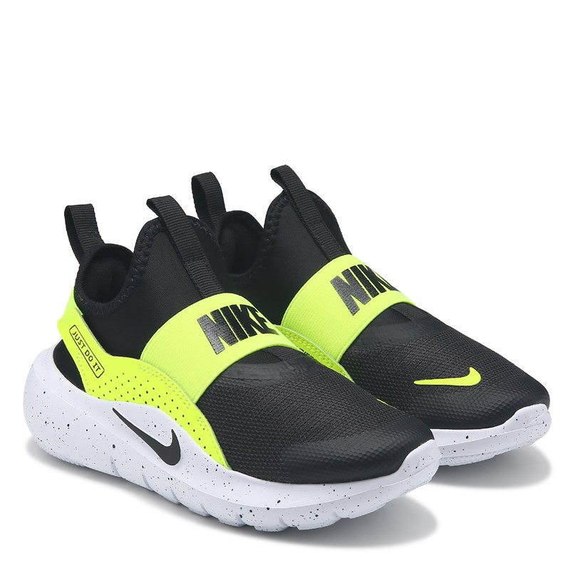 Nike Kids' Flex Runner 4 Slip On Running Shoe Little Kid Shoes (Black/Lime) - Size 13.5 M