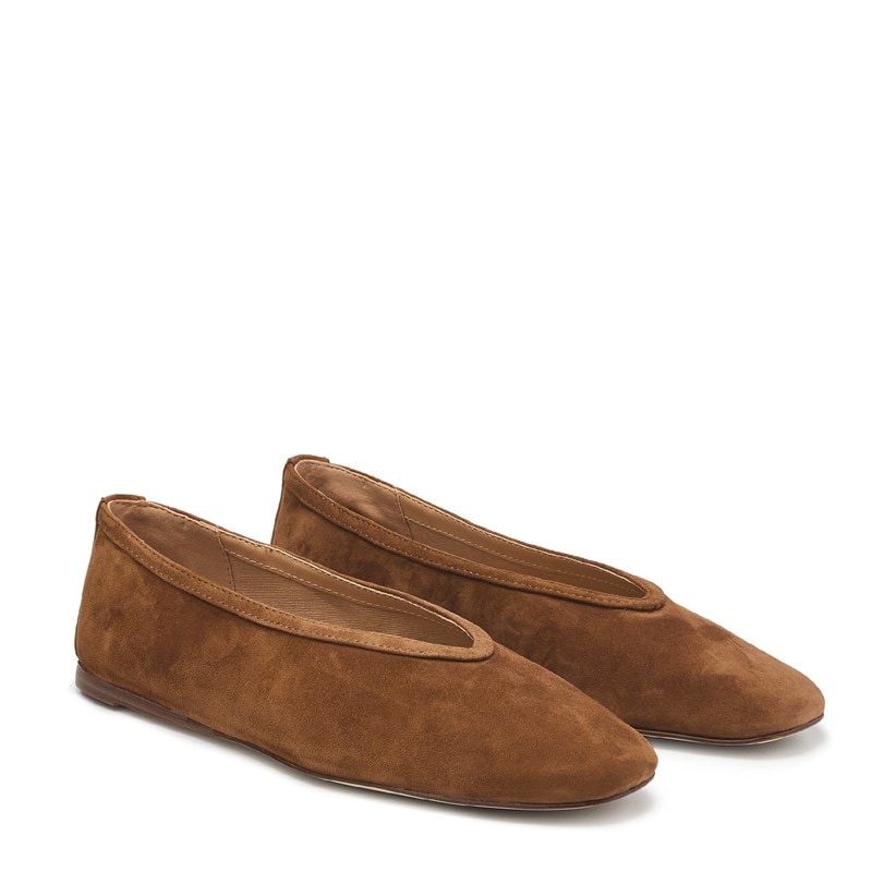 Steve Madden Women's Leni Ballet Flat Shoes (Chestnut Suede) - Size 10.0 M