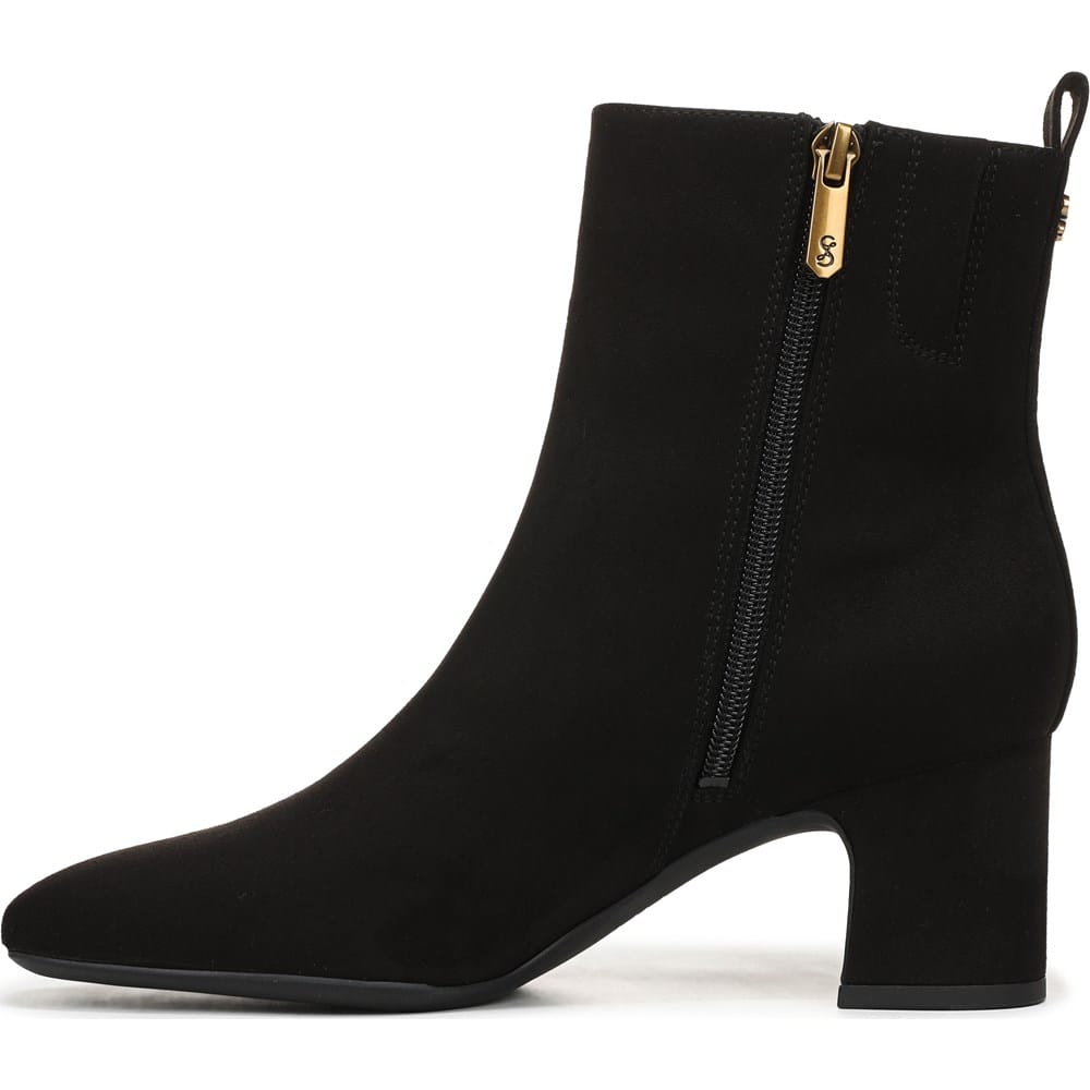 women's black dress ankle boots Women's Stand Corrected Black Faux Leather Suede Ankle Boots | Size: 10