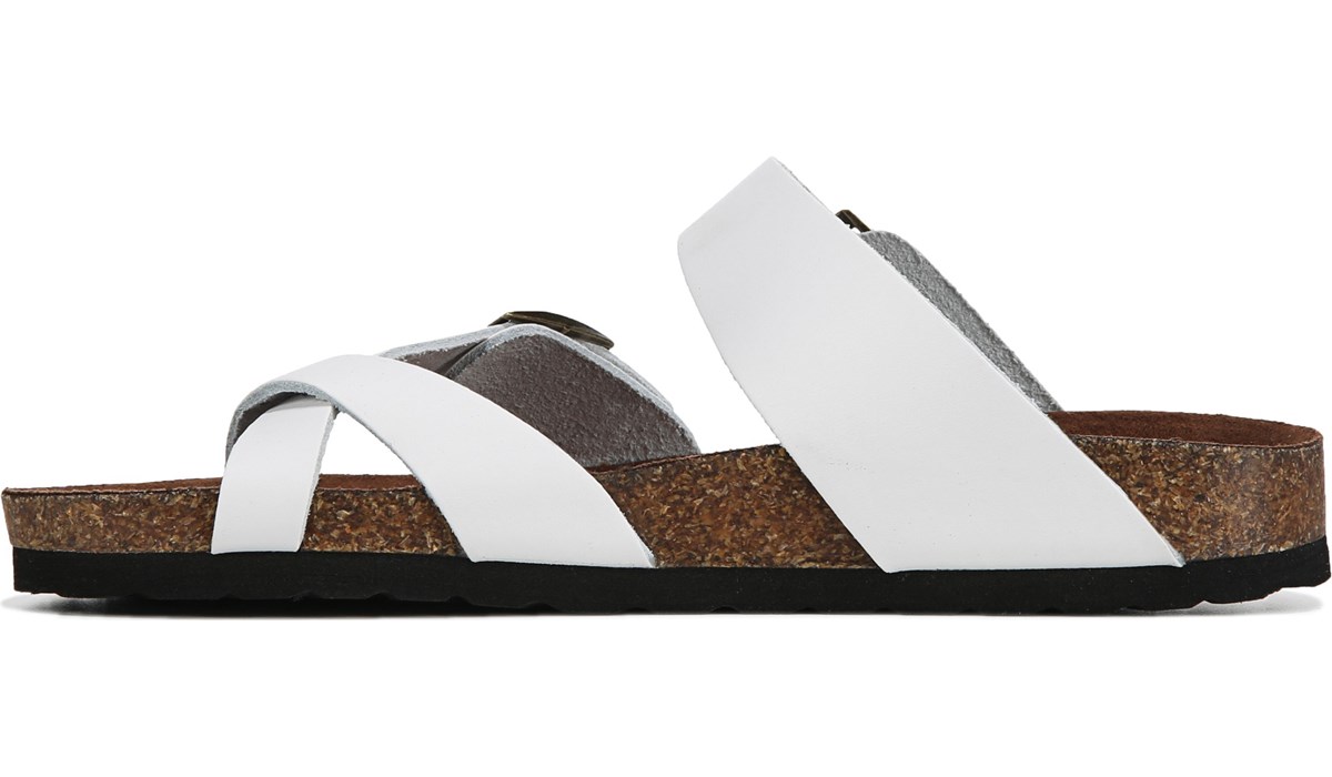 ladies leather footbed sandals