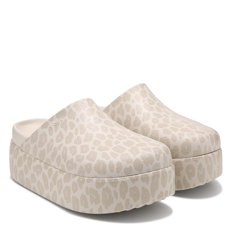 Crocs Women's Dylan Platform Clog Shoes (Almond Leopard) - Size 10.0 B
