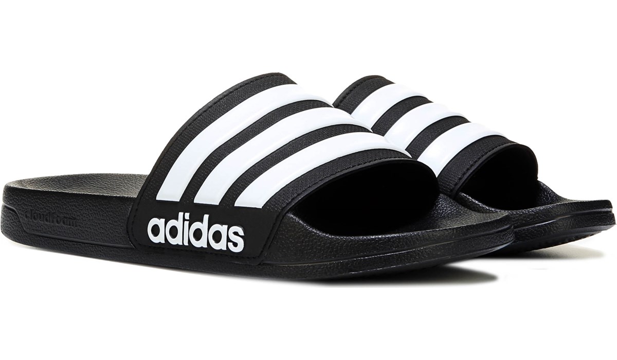 adidas slipper black and white