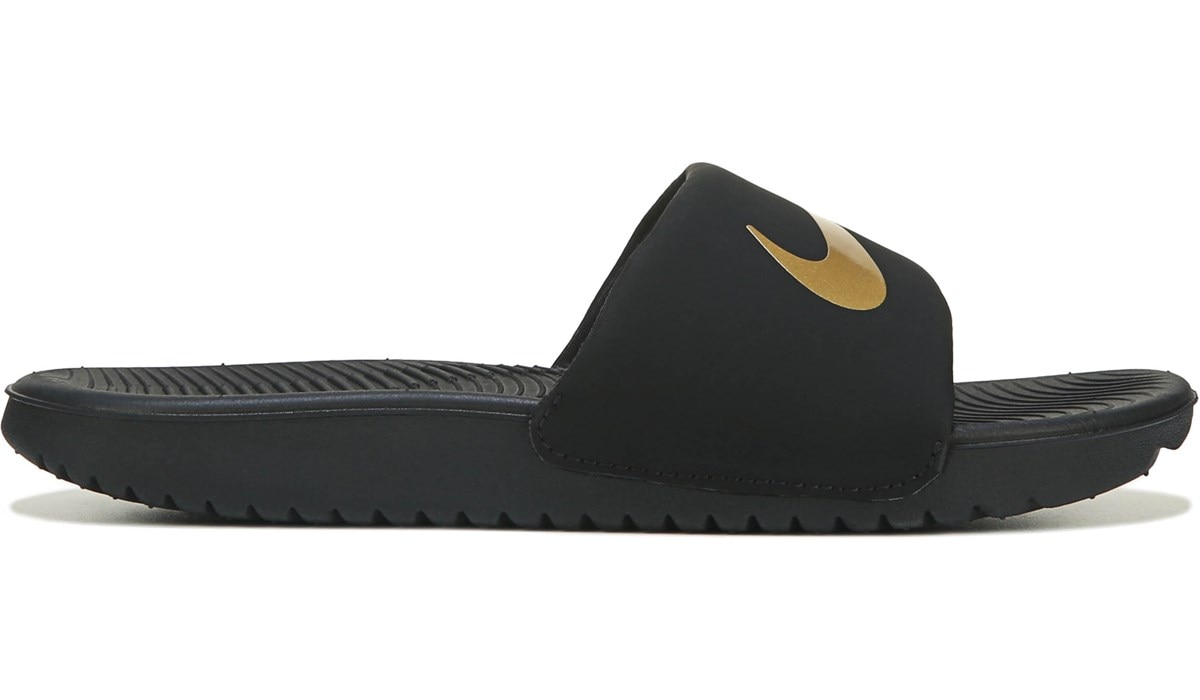 nike kawa slide black gold