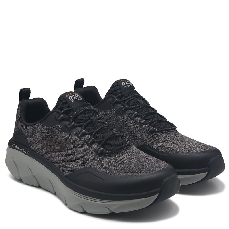 Skechers Men's D'lux Walker 2.0 Wide Sneakers (Black/Charcoal) - Size 9.5 2W