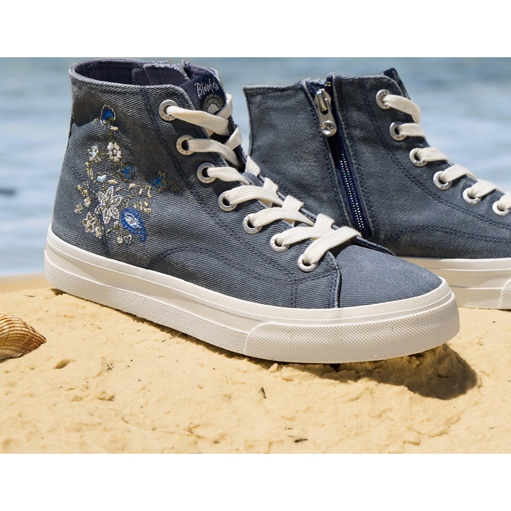 (取寄) ブローフィッシュ マリブ レディース キャッチ サン Blowfish Malibu women Catch Sun Whitecap Blowfish Malibu Women's Catch Sun High Top Sneaker | Famous Footwear