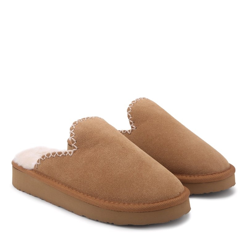 Minnetonka Moccasin Women's Stitch Lounge Scuff Slipper Shoes (Cinnamon) - Size 7.0 M