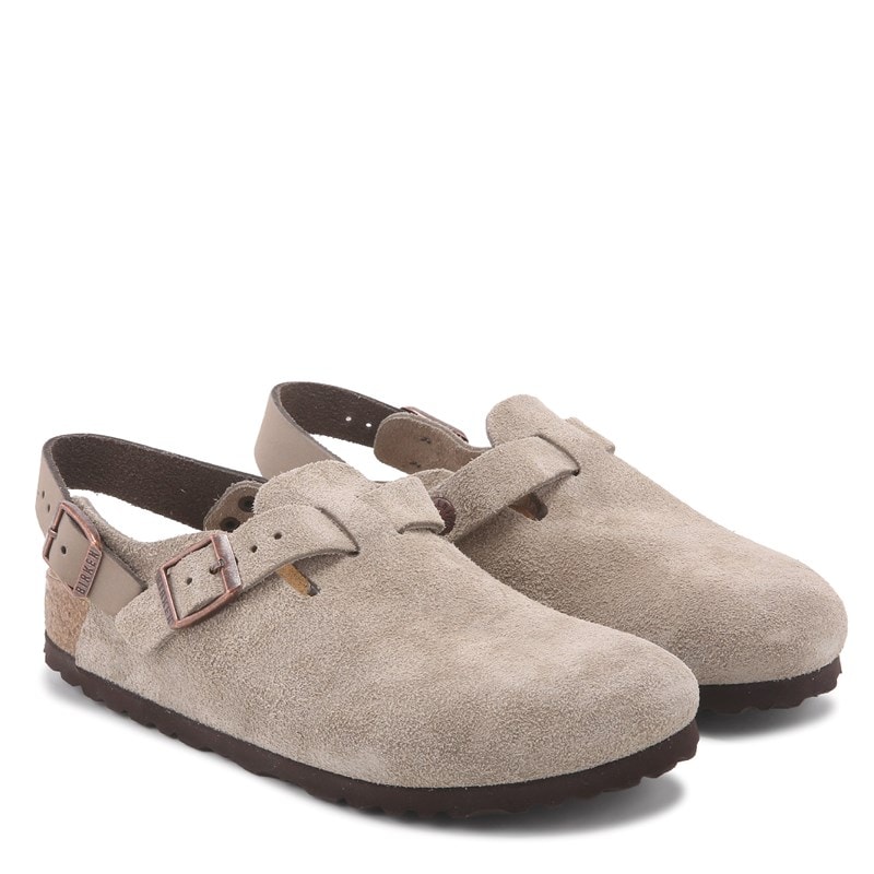Birkenstock Women's Tokio Clog Shoes (Taupe Suede) - Size 36.0 M