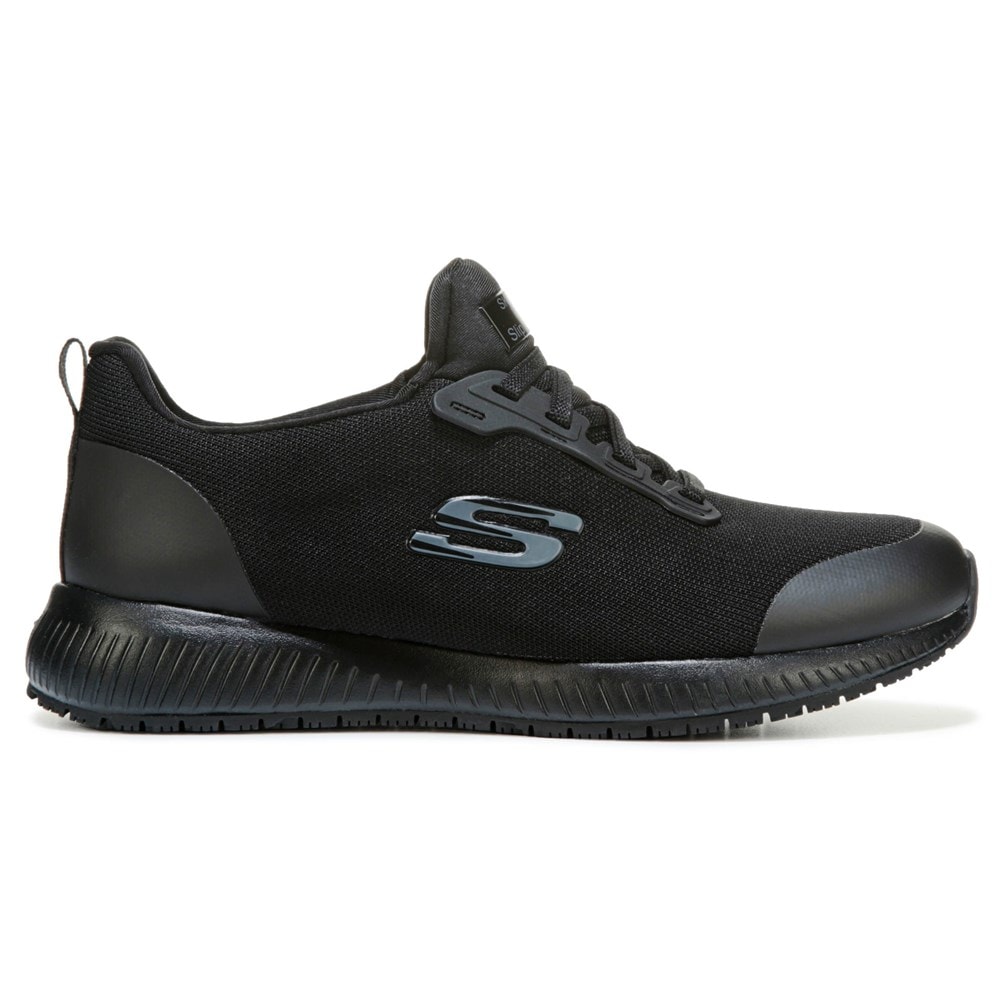 BLACK SKECHERS Womens Squad Slip Resistant Work Shoe