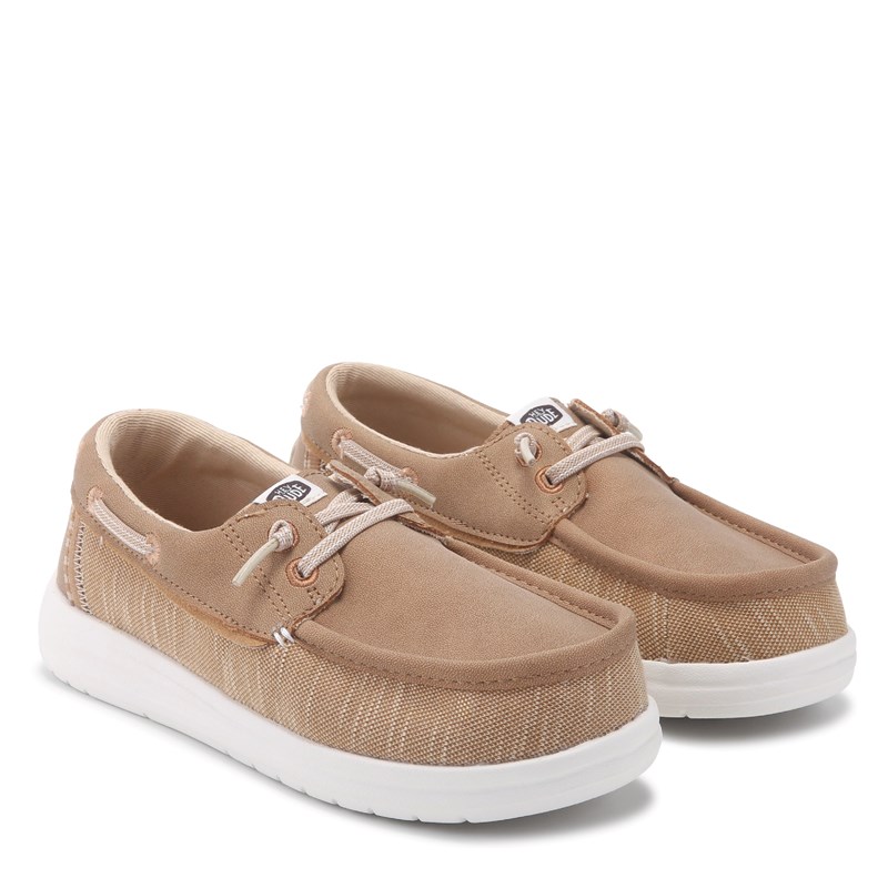 Heydude Kids' Wells Slip On Boat Shoe Little/Big Kid Shoes (Tan) - Size 3.0 M