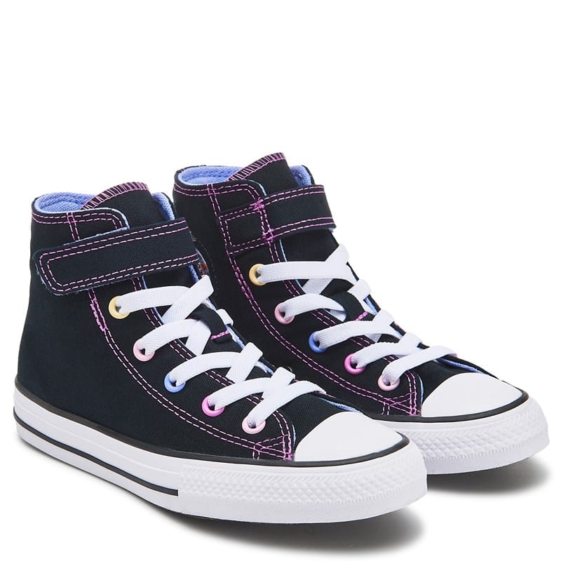 Converse Kids' Chuck Taylor All Star 1v High Top Sneaker Little Kid Shoes (Black/Multi) - Size 1.5 M