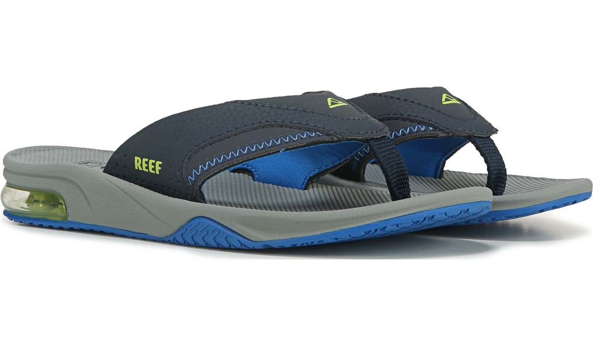 Mens Reef Fanning Navy Blue White Sporty Thong Flip Flops Sandals UK Size 