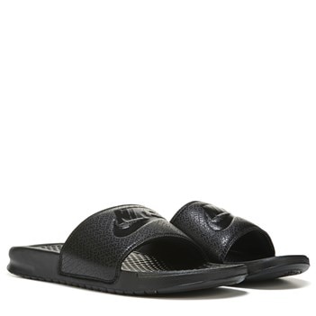 mens all black nike slides