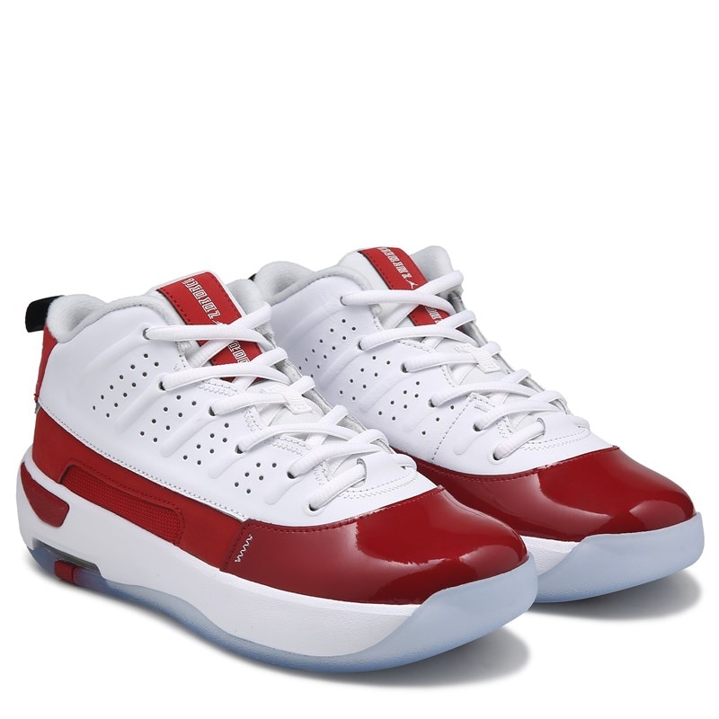 Jordan Kids' Max Aura 7 Mid Sneaker Big Kid Shoes (White/Red) - Size 5.5 M