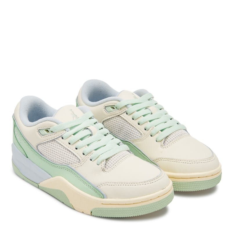 Jordan Women's Flight Court Sneakers (Pale Ivory/Jade Green/Blue) - Size 8.5 M
