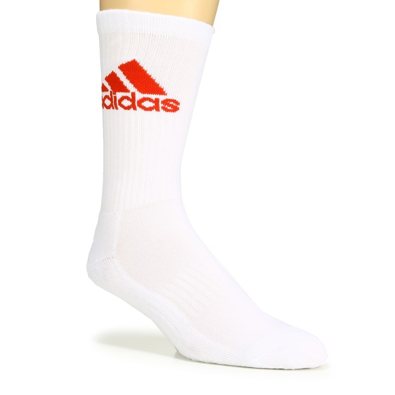 Adidas Men's 6 Pack Athletic Crew Socks (Black/Onix Grey/Vivid Red) - Size 0.0 OT