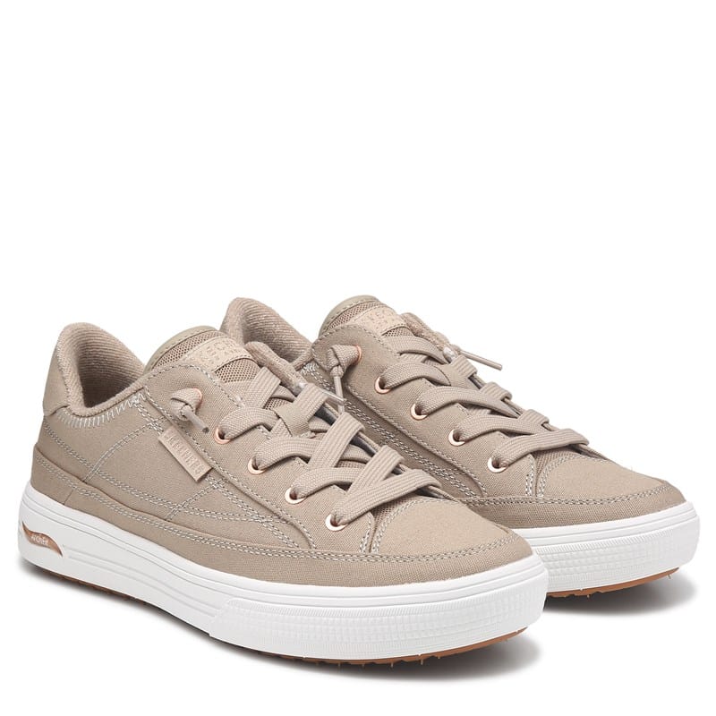 Skechers Women's Arch Fit Arcade Meet Ya There Sneakers (Taupe Canvas) - Size 10.0 M