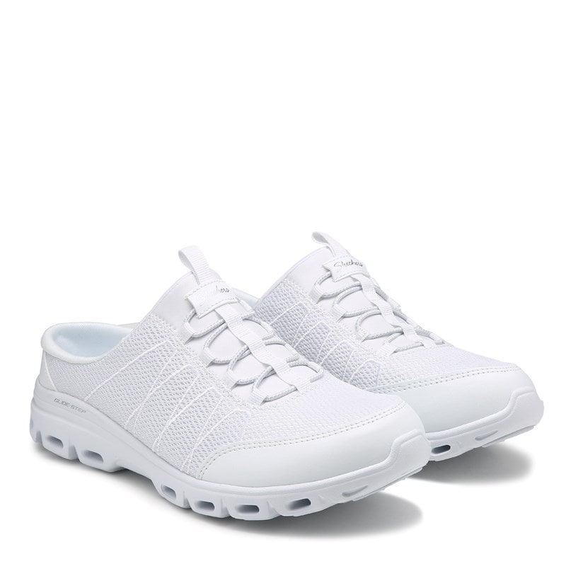 Skechers Women's Glide-Step Comfort Mule Sneakers (White) - Size 6.5 M