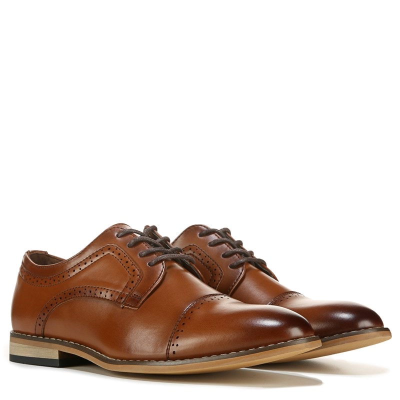Stacy Adams Kids' Dickinson Cap Toe Lace Up Oxford Little/Big Kid Shoes (Cognac) - Size 2.0 M