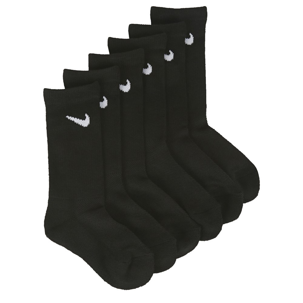 Nike Kids' 6 Pack Youth X-Small Cushioned Crew Socks