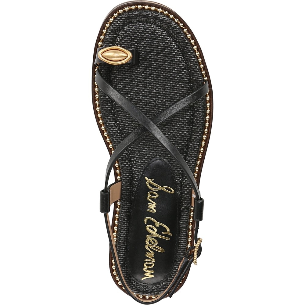 (取寄) サムエデルマン レディース テンリー Sam Edelman women Tenly Black Leather Sam Edelman Women's Tenly Toe Loop Sandal | Famous Footwear