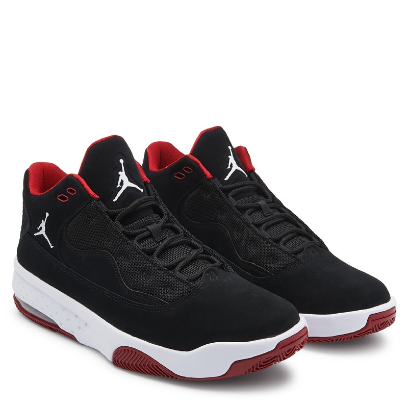 Jordan Men's Max Aura 2 Mid Sneakers (Black/Red) - Size 7.5 M