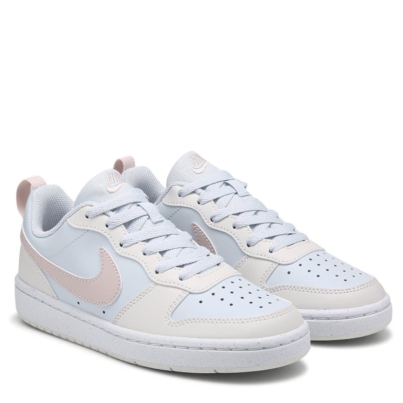 Nike Kids' Court Borough Recraft Low Top Sneaker Big Kid Shoes (Off White/Pink) - Size 6.5 M