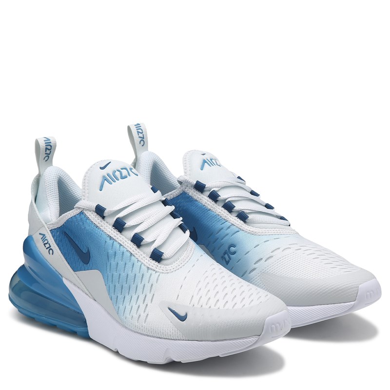 Nike Kids' Air Max 270 Sneaker Big Kid Shoes (White/Blue) - Size 5.5 M