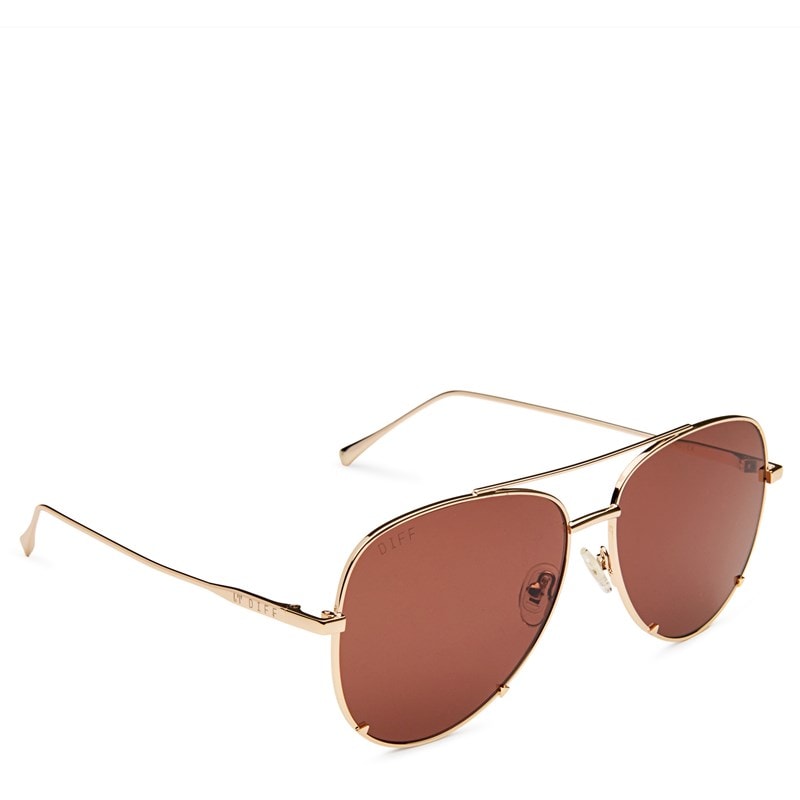 Diff Eyewear Women's Scarlett Aviator Sunglasses Shoes (Gold Brown) - Size 0.0 OT