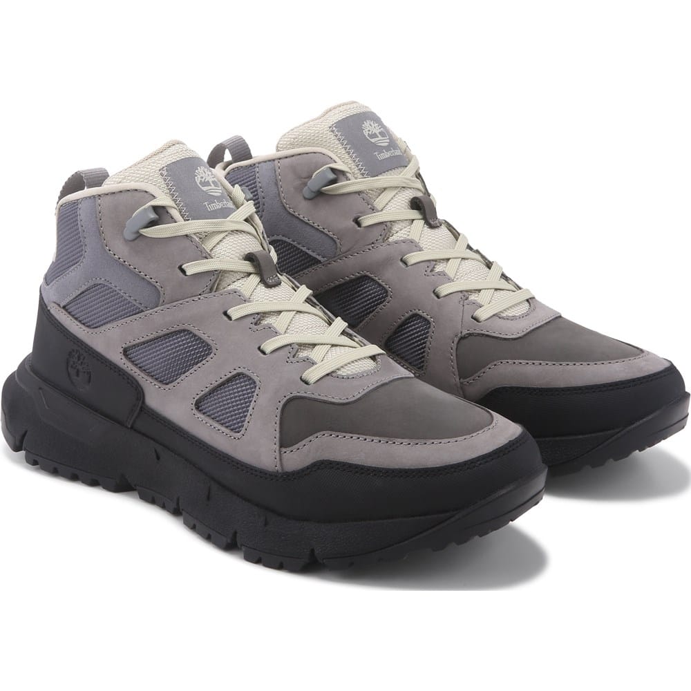 Timberland Men\'s Voyager Valley Mid Sneaker Boots in a grey and black colorway Men main image 4