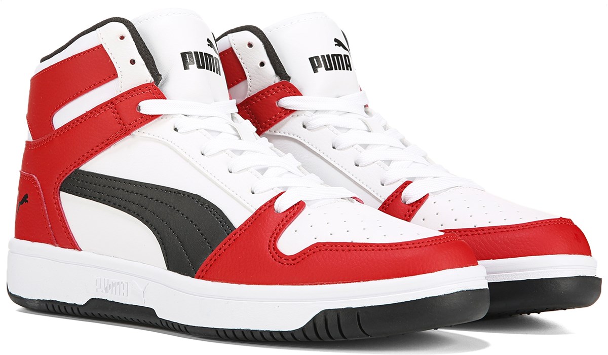 puma suede high tops red