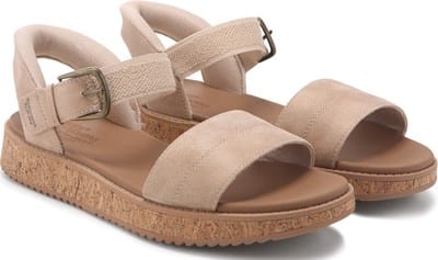 Women's Slip-ins BOBS Sun Vibe Be Corky Leather Sandal - Natural