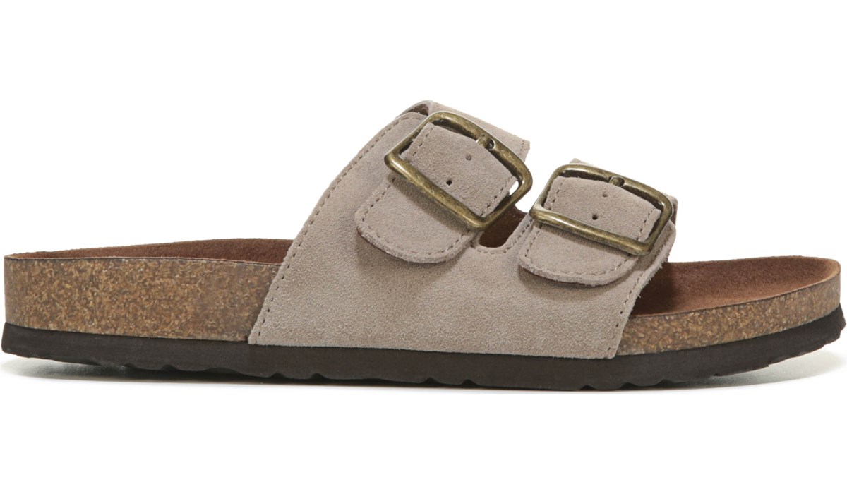 ladies leather footbed sandals
