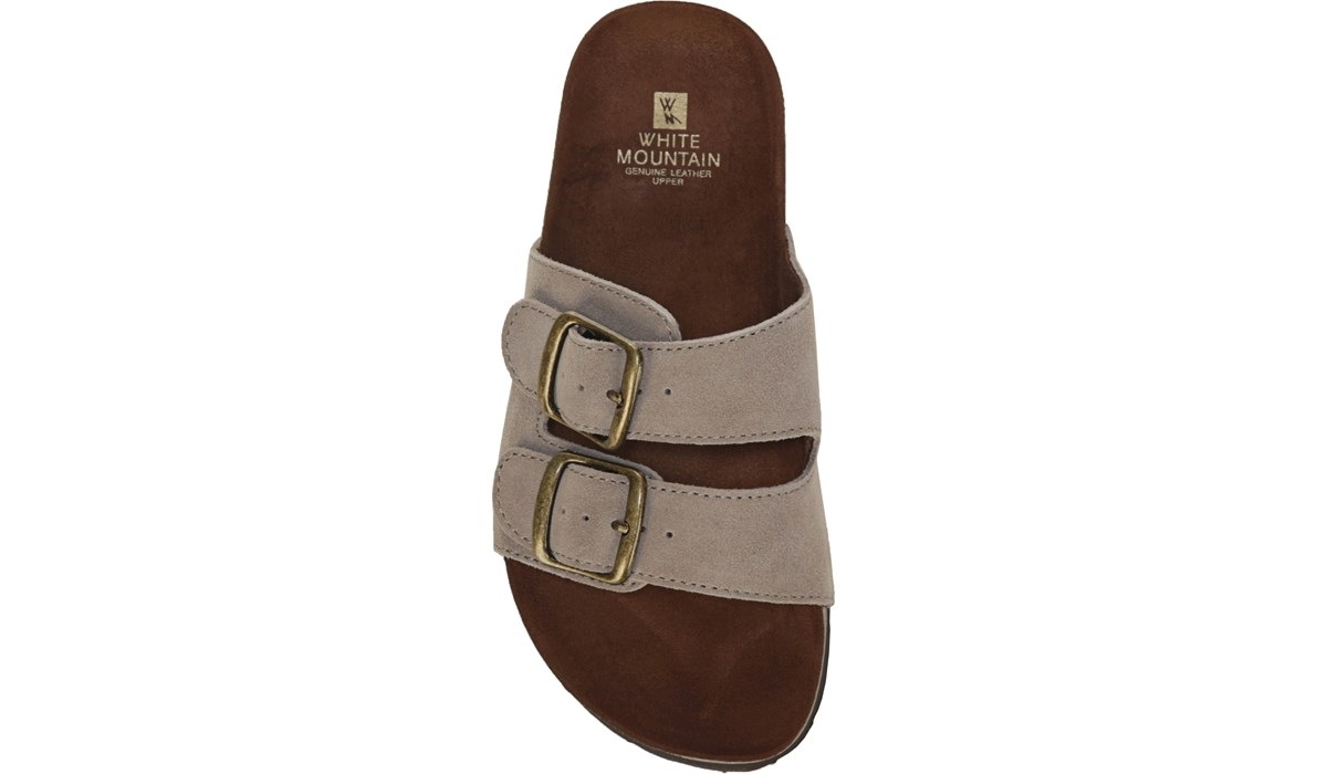 ladies leather footbed sandals