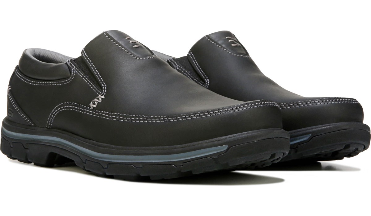 skechers slip on leather shoes