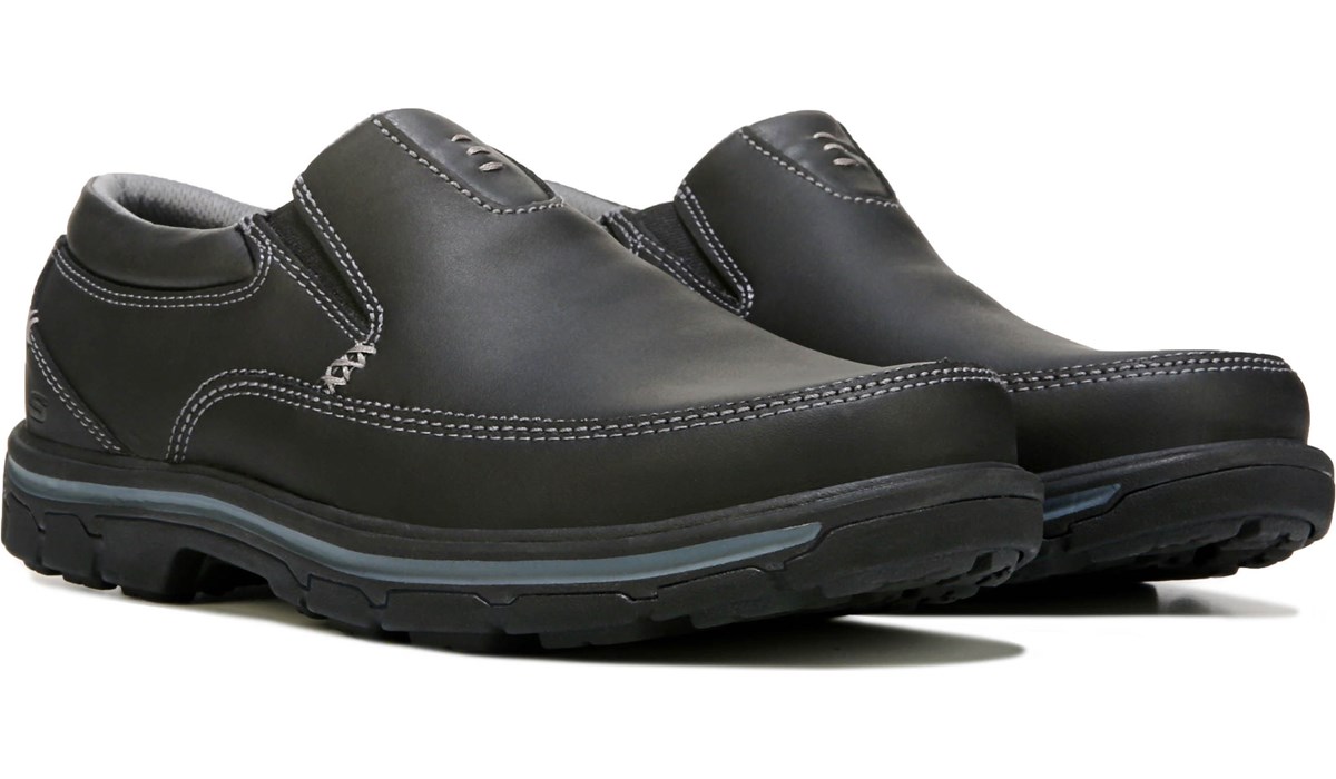 skechers black slip on mens