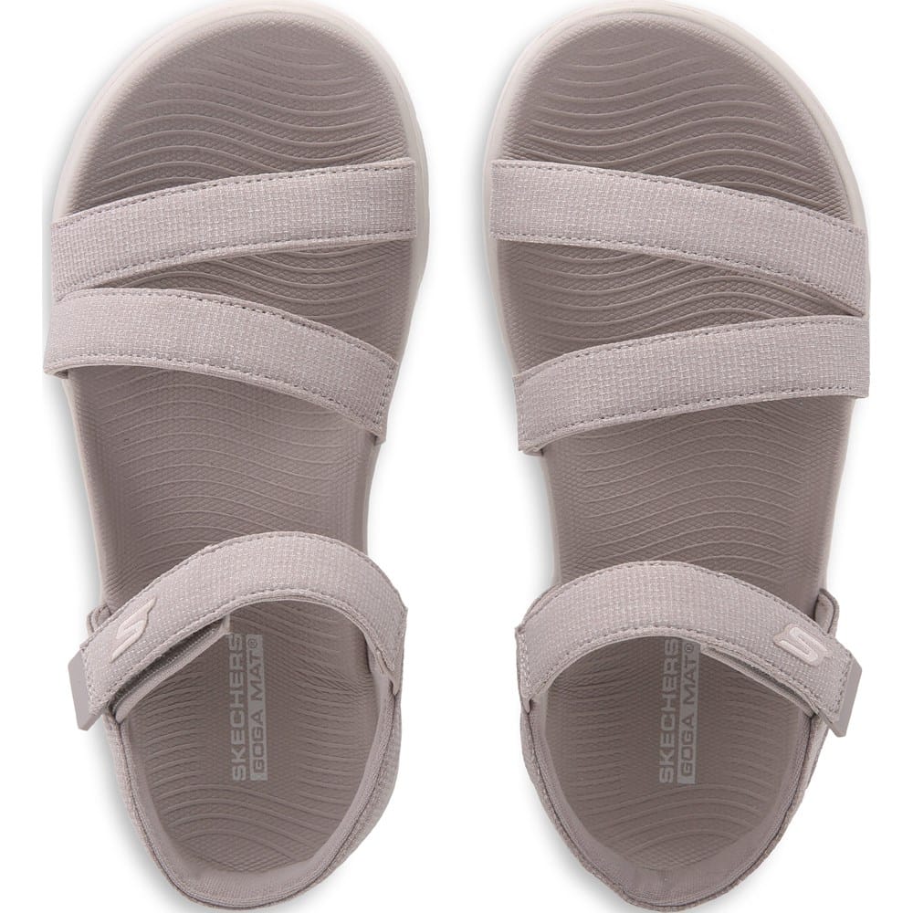 skechers gowalk skechers sandals for narrow feet Skechers Women's Go Walk Flex Sandals Victoria Size Taupe Vegan Machine Washable