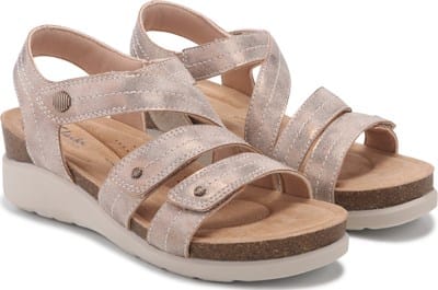 Women's Calenne Clara Medium/Wide Wedge Sandal - Bronze Metallic