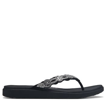 Skechers Women's Meditation Luxe Rhinestone Flip Flop | Famous