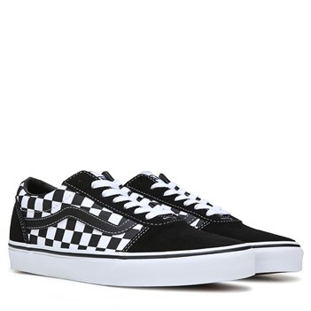 black low top checkered vans