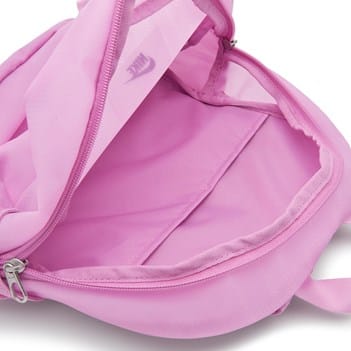bright pink nike backpack Heritage Eugene DTLR Padded shoulder straps and a back panel offer support Nike Womens Heritage Eugene Backpack